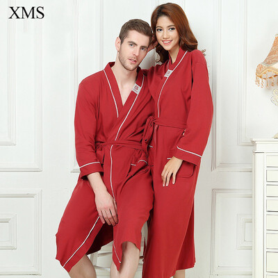

Mens Stain Robe Bamboo Fiber Bathrobe Men  Plus size Sleepwear Modern Style Soft Embroidery Label Nightgown for Male Summer