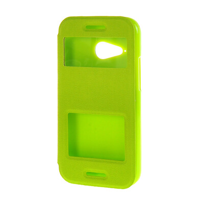 

MOONCASE Сторона Флип жесткий борт тонкий кожаный кронштейн Окно чехол для HTC One Mini 2 M8 Mini зеленый