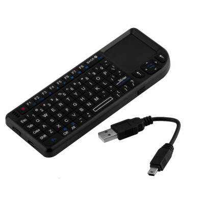 

Mini Rechargeable Remote 2.4GHz Wireless Keyboard and Touchpad for Raspberry Pi Black