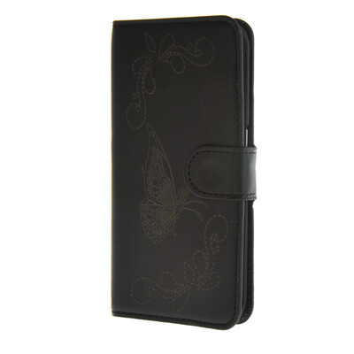 

MOONCASE Butterfly pattern Leather Wallet Flip Card Slot Bracket Back чехол для Samsung Galaxy S6 Edge Black