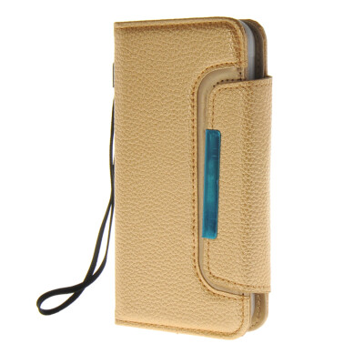 

MOONCASE Wrist Strap Multi Purpose Flip Leather Wallet Card Pouch Back чехол для Samsung Galaxy S6 Gold