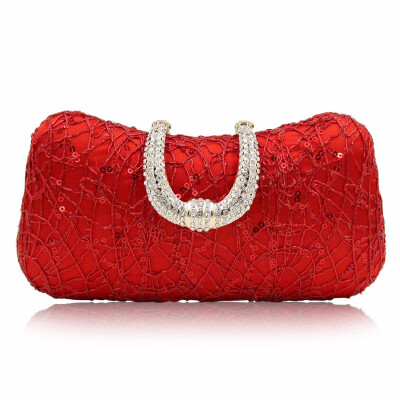 

Milisente Women Clutch Bag Red Evening Bags Wedding Clutches Lady Party Purse With Chain