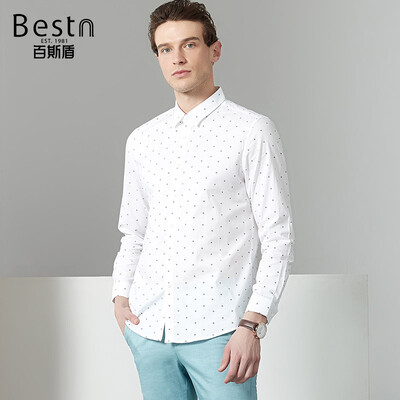 

Bestn с длинными рукавами рубашки мужская рубашка Slim casual hot white 46 (165 / 88A)