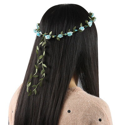 

Garland Boho Style Floral Flower Wedding Hairband HeadBand Girls LIGHT BLUE