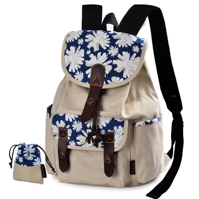 

DouguYan Canvas Shoulder Bag Women&39s Korean Leisure School Wind Family Wind Backpack G00137 Suya White