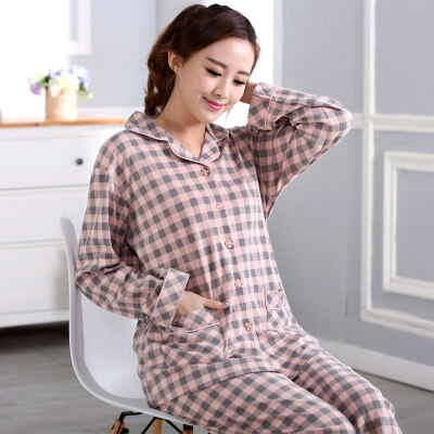 

Jingdong supermarket] Arctic velvet pajamas home service cotton couples pajamas cartoon models lattice men and women on the clubbing clothing set B541101912-4 female big lattice