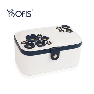 

SOFIS double jewel box cherry blossom jewelry box jewelry storage box simple leather jewelry box gift