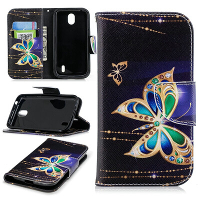 

BEFOSPEY Painting PU LeatherSoft TPU Card Slot Stand Wallet Case For Nokia 145"2018
