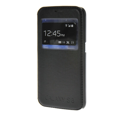 

MOONCASE Slim Hard board Leather Side Flip Wallet Stand Pouch ЧЕХОЛ ДЛЯ Samsung Galaxy S6 Black