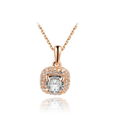 

Yoursfs® 18K Rose Gold Plated Cube Crystal Necklace Women Fashion Pendant Jewelry