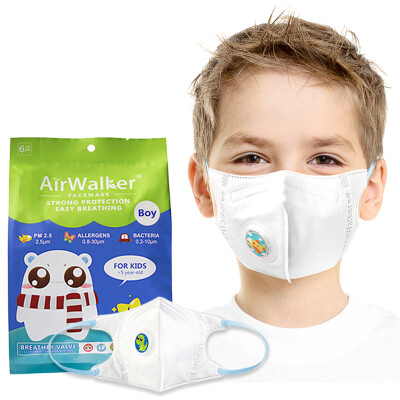 

Freshwalker Airwalker US imported filter material childrens breathing valve mask 6 Pack cartoon series boy version anti-PM25 anti-fog