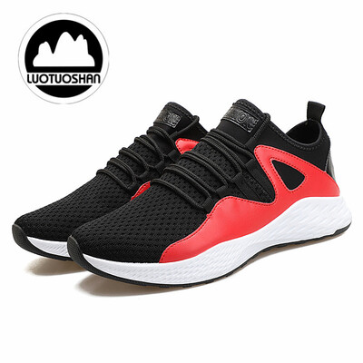 

Mens fashion trend Net surface breathable Super light non-slip outdoor Casual Sports shoes lace-up Flat shoes