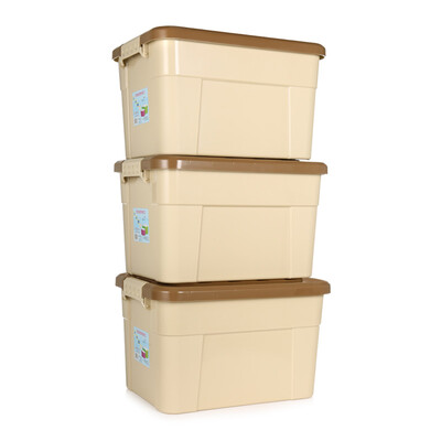 

Ai Lai AILYA storage box plastic storage box large car storage box clothing storage box moving packaging box 45L 3 loaded macarons coffee color Z1252