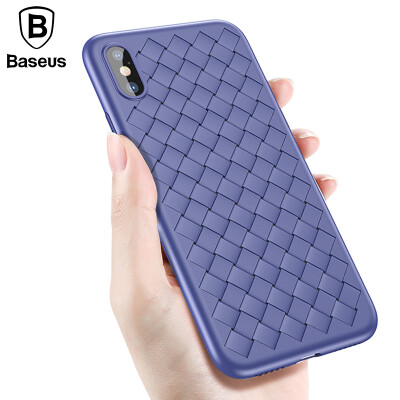 

BASEUS iPhone X Case, роскошный сетчатый футляр для мобильного телефона для iPhone X ультратонкий мягкий Защитный чехол для крышк