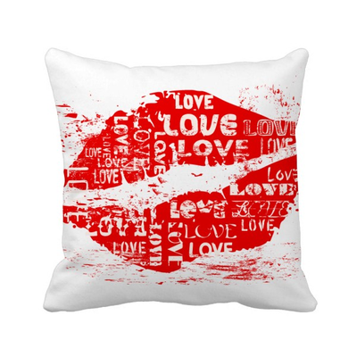 

Valentines Day Red Lip Love Square Throw Pillow Insert Cushion Cover Home Sofa Decor Gift