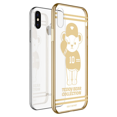 

Teddy Collection Apple x Mobile Shell iPhonex / 10 Обложка для гальванических покрытий Прозрачная силиконовая мягкая оболочка Teddy Baseball Player