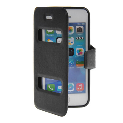 

MOONCASE View Window Leather Side Flip Pouch Stand Shell Back ЧЕХОЛ ДЛЯ Apple iPhone 5C Black