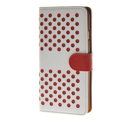 

MOONCASE Polka Dot Leather Card Slot Holster Pouch Stand Shell Back Case Cover for Apple iPhone 6 ( 4.7 inch ) White red