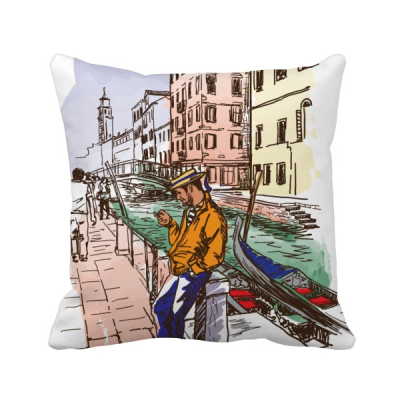 

Italy Venice Landscape National Pattern Square Throw Pillow Insert Cushion Cover Home Sofa Decor Gift