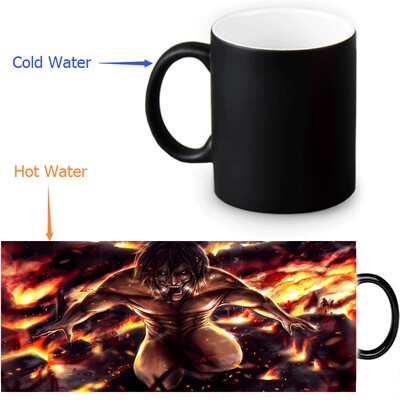 

Attack on Titan 350ml/12oz Heat Reveal Mug Color Change Coffee Cup Sensitive Morphing Mugs Magic Mug Milk Tea Cups