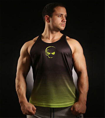 

Muscle Dr brothers mens sports vest mens training elastic quick-drying round neck fashion casual fitness vest