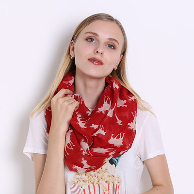 

Шарфы для женщин Voile Infinity Collar Кольцо Шарф Оленьей шкуры Печать Роскошные марлевые шарфы JeouLy Echarpes Foulards Femme