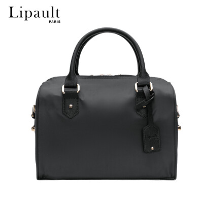 

Lipault handbag casual fashion Boston bag solid color shoulder slung ladies bag P6669004 piano black