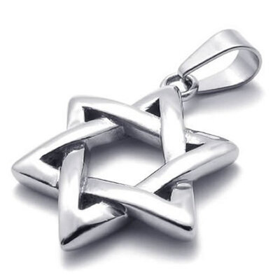 

Hpolw Men&Womens Jewelry Polished pentagram 925 Sterling Silver Stainless Steel Lucky Star of David Pendant18-28 inch Chain