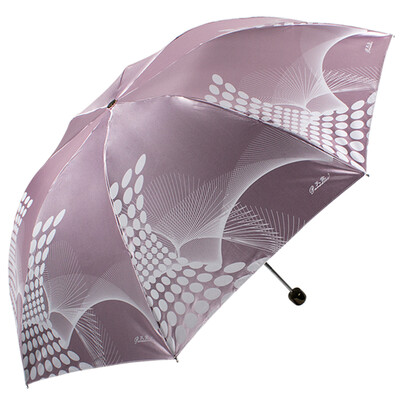 

Paradise umbrella UPF50 satin black silk silk screen abstract pattern three fold sunny umbrella sun umbrella pink 30051ELCJ