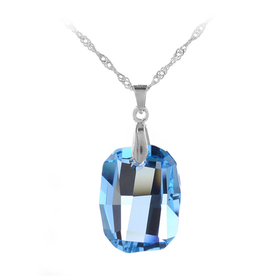 

Aiyaya America&Europen Style Blue Crrystal 10kt Gold Plated Pendant Necklaces