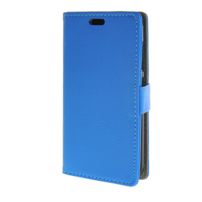 

MOONCASE Litch Skin Leather Card Slot Wallet Bracket Back чехол для Huawei Ascend Y520 Blue