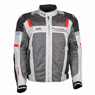 

MOTOBOY motorcycle Jersey mesh breathable shatter-resistant belt protector fashion men&women jacket pull suit racing suit J01 gray L