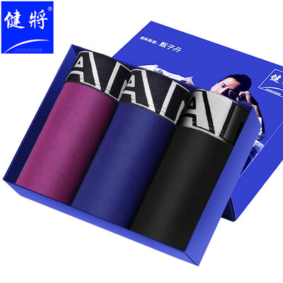 

Jian mens underwear boxer briefs mens loose breathable bright waist four corner shorts mens 3 strips 8J215 multi-color