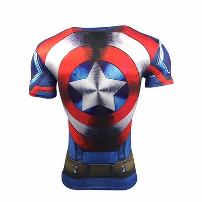 

American Captain 3D Print T-Shirt Men&39s Shirt Men&39s CrossFit Top Avatar Superhero Superman T-Shirt Equipment for Fitness