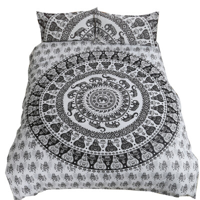 

iDouillet Mandala Boho Bedding Set 3 pcs Bohemian Peacock Pattern Reversible Duvet Cover & Pillowcase Twin Full Queen King