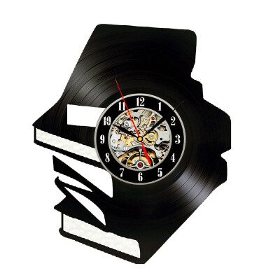 

Book Design Vinyl Wall Clock School Library Decoration Gifts for Reading Lovers