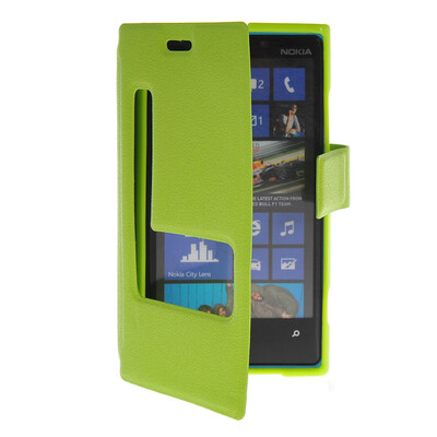 

MOONCASE View Window Leather Side Flip Pouch Stand Shell Back ЧЕХОЛ ДЛЯ Nokia Lumia 920 Green