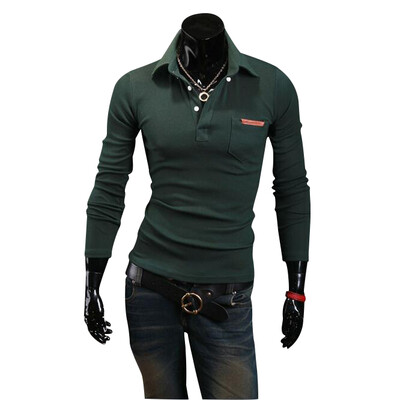 

Zogaa New Mens Polo Shirt Lapel Pocket Leather Standard Design