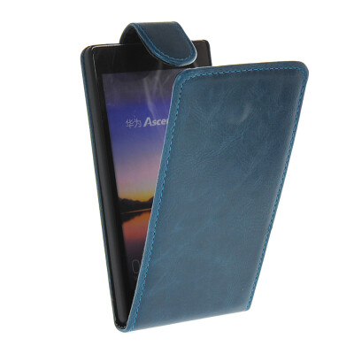 

MOONCASE Smooth skin Leather Bottom Flip Pouch Case Cover for Huawei Ascend P7 Blue