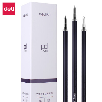 

Deli deli quick-drying 05mm gel pen refill student pen pen pen for the core bullet black A785