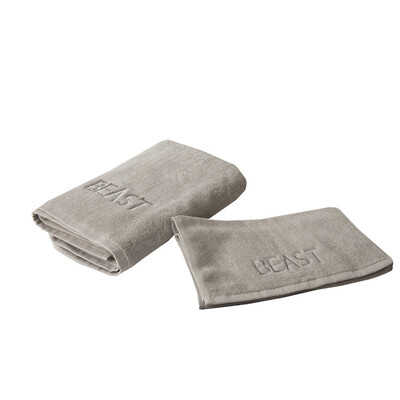 

iDouillet Towel set 2-piece bath towel set 2-piece Face towel set&so on couple towels beauty&beast Embroidery Pink &Grey