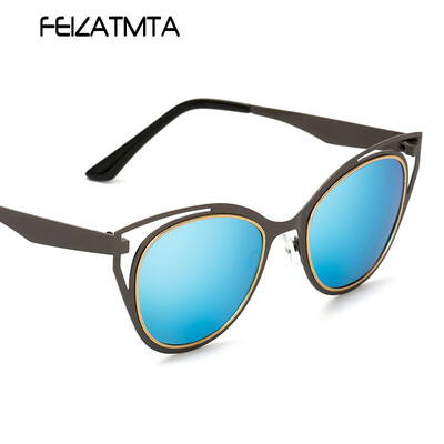 

FEIZATMTA Поляризованные солнцезащитные очки Женщины Cat Eye Солнцезащитные очки Новая мода Дамы сплава Frame Eyewear Девушки Летние вождения UV400 Окулос