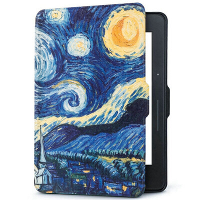 

Natusun KV-08 Adaptation Kindle 1499 Protector Case Kindle Voyage Sailing Exclusive Painted Sleeping Leather Case Van Gogh - Star