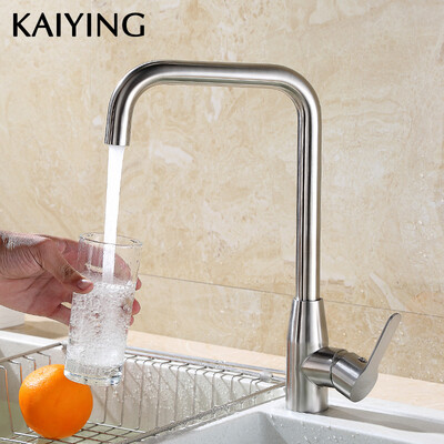 

KAIYING Kitchen Faucet Single Handle 360 Degree Swivel Spout 304 stainless steel Bathroom Basin Faucet Hot Cold Water Mixer Water