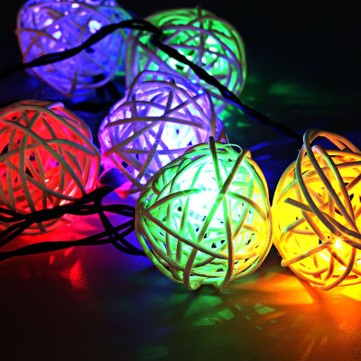 

2.5m 20 светодиодов Rattan Ball Fairy String Lights