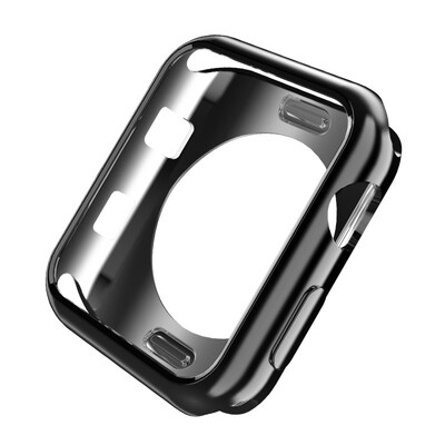 

BIAZE Apple Watch iwatch Plating Cover All-inclusive Anti-fall Soft Shell for apple watch32 Universal 38mm-JK345 Black