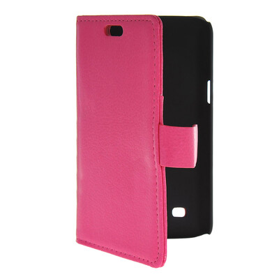 

MOONCASE Slim Leather Flip Wallet Pouch with Kickstand Shell Back Case Cover for Samsung Galaxy Core Lite 4G G3586V Hot pink