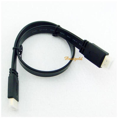 

Короткие черные HDMI между мужчинами плоский кабель Подключите шнур Full HD для аудио Vedio HDTV
