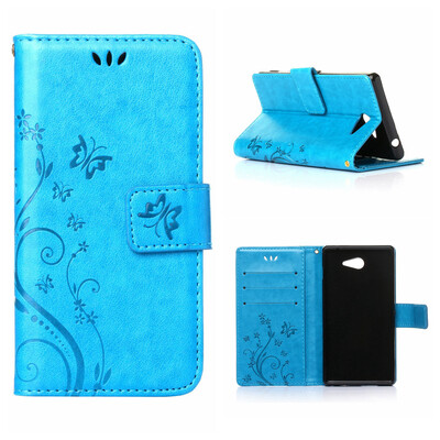 

MOONCASE Flower Pattern Premium Soft PU Leather Case Cover For Sony Xperia M2