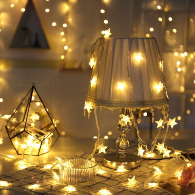 

Inkfish LED lights small lights starry flashing lights wedding birthday party festival Chinese New Year table white string lights Christmas wall decoration lights warm white stars lights 3 meters 20 lights battery